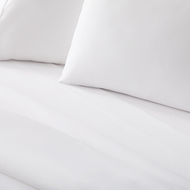Ensemble de draps 600 fils en coton, très grand californien, blanc - mélange de coton et de polyester, infroissable, poches profondes jusqu'à 18 po