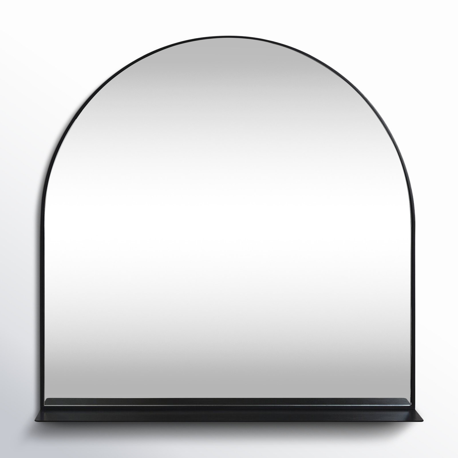 Keelin Metal Arch Wall Mirror with Shelves