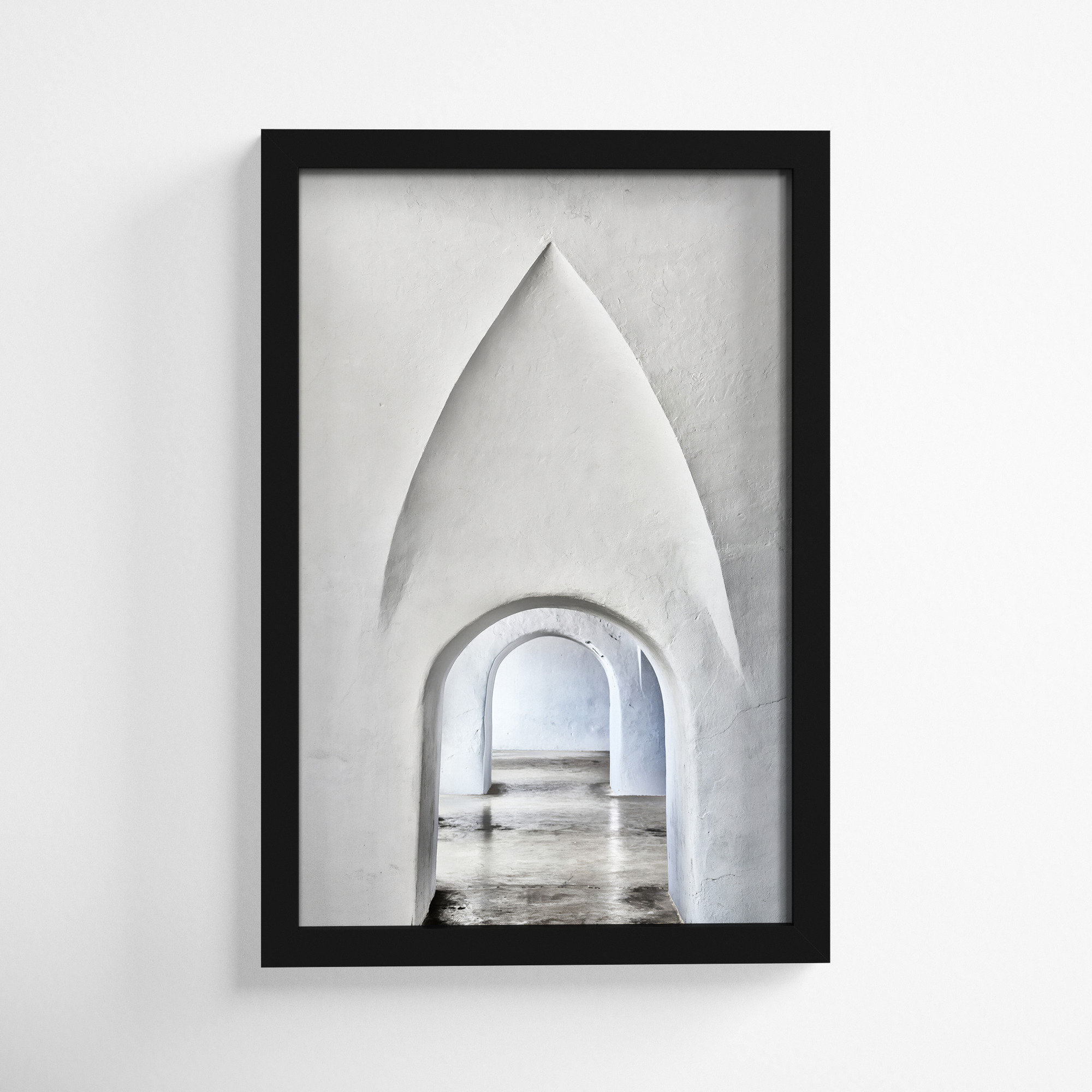 Through Old San Juan by Golie, 26" H x 18" W, Black Framed