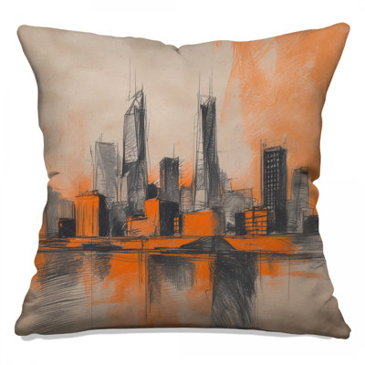 Coussins décoratifs Orange City Skyline