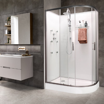 Vidalux Hydro SS712 Left White Shower Cabin 1200 x 800