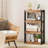 2 Pcs 4 Tier Bookshelf Wooden Bookcase With Dual Anti-tipping Kits Open Shelving Unit Natural-291223778