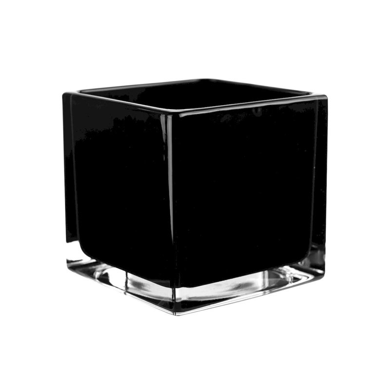 Vase carré doré, H 4 po x l 4 po x P 4 po, Bleu de cobalt