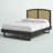 Sierra Cane and Wood Platform Bed with Angular Legs-1361104992-1361104994