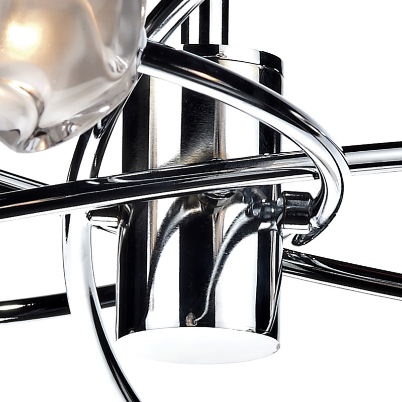 Mcdermott Glass Semi Flush Mount, Polished Chrome