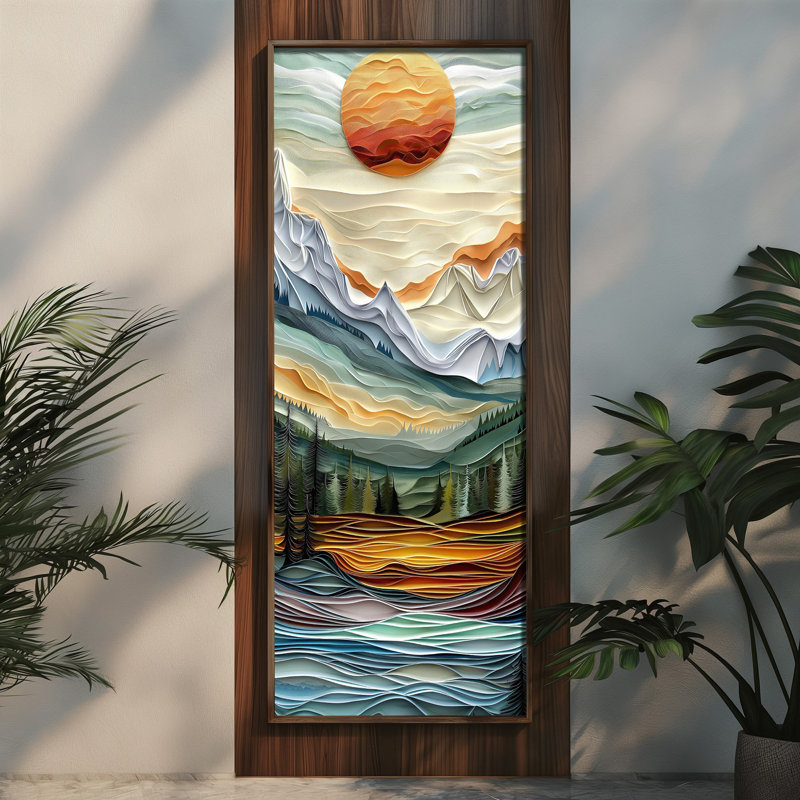 Élégante peinture décorative en panneau de fibres à densité moyenne, 15,8 po x 47,2 po | 100% UV imprimé sur panneau de fibres à densité moyenne de 3 mm avec cadre durable en bois de pin 100% (épaisseur: 0,14 pouce) | Art mural parfait pour le salon, la chambre à coucher et le bureau