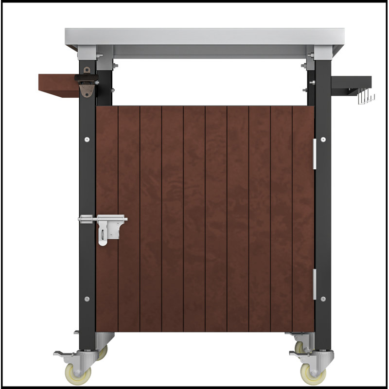 Outdoor Grill Cart with Stainless Steel Tabletop, Spacious Storage, and Mobility for Patio Kitchen Island