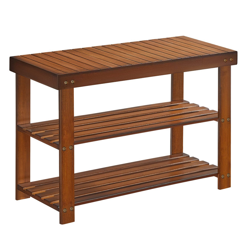 Mercidieu Bamboo Bench, Light Walnut