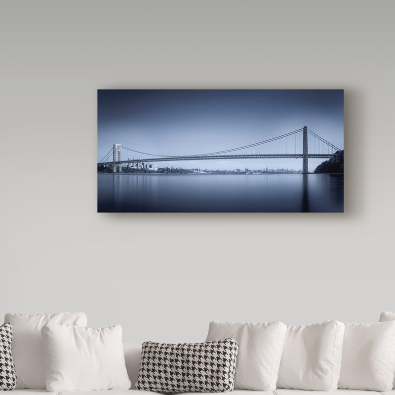 « george washington bridge », reproduction de photo sur toile tendue, H 16 po x l 32 po x P 2 po