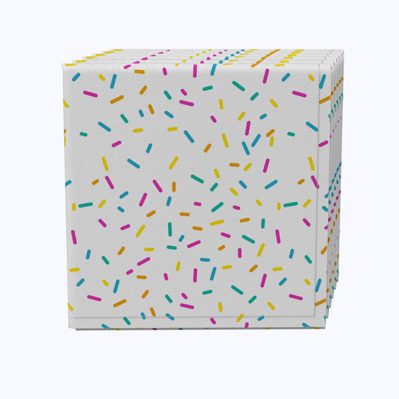 100% Cotton Geometric Square Napkin, White