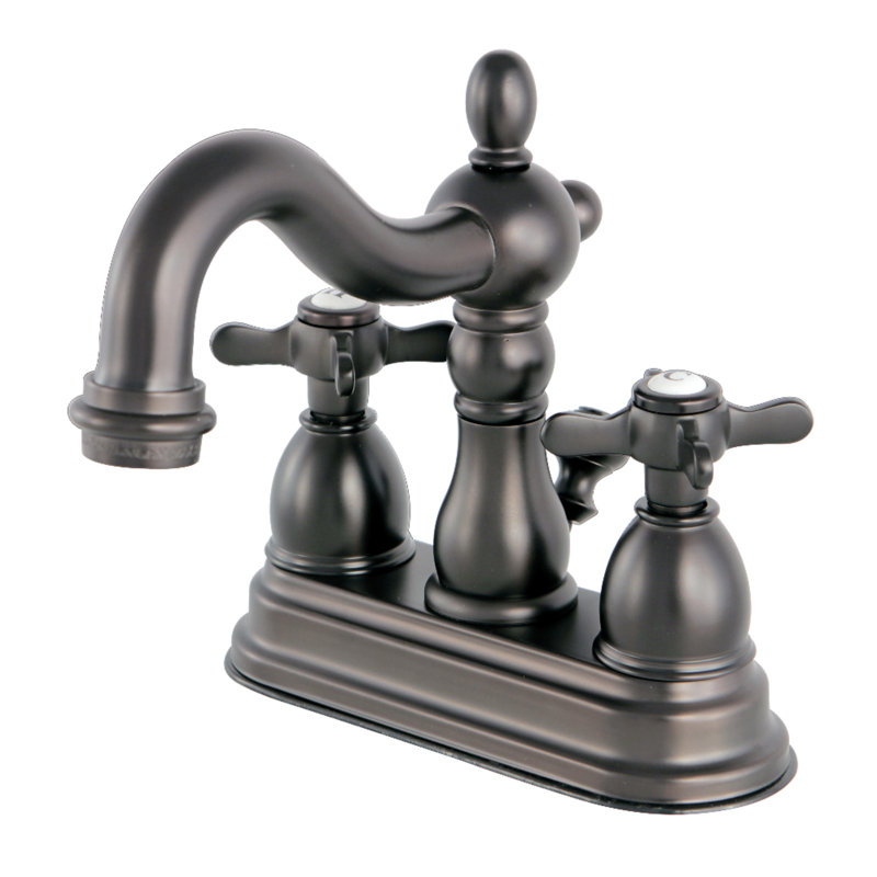 Kingston Brass Essex Two-Handle 3-Hole Deck Mount 4" Centerset Bathroom Faucet with Brass Pop-Up, Oil Rubbed Bronze