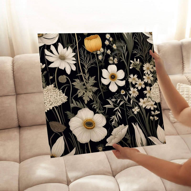 Impression florale de fleurs sauvages, H 28 po x l 28 po