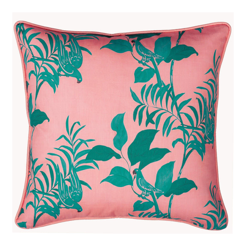 Paule Marrot Pillow Cover, Pink/Green, 22"H x 22"W