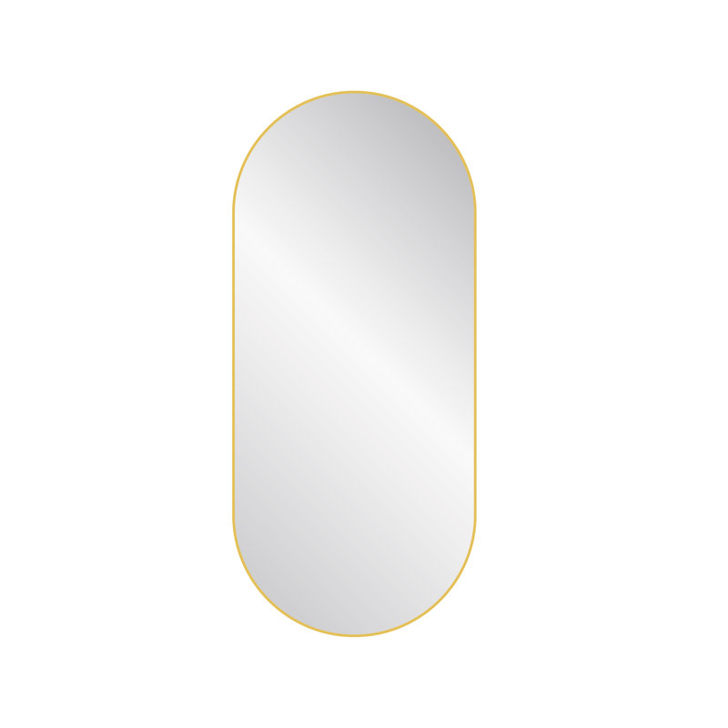 Metal Flat Wall Mirror, Gold