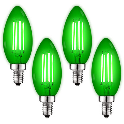 4.5 Watt (40 Watt Equivalent), B11 LED Candle Bulb, Colored Light Bulb, E12/Candelabra Base -  Luxrite, LR21742-4PK