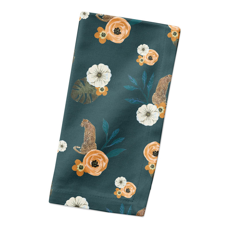 Serviette en coton 10 po Tropical Jag, Bleu