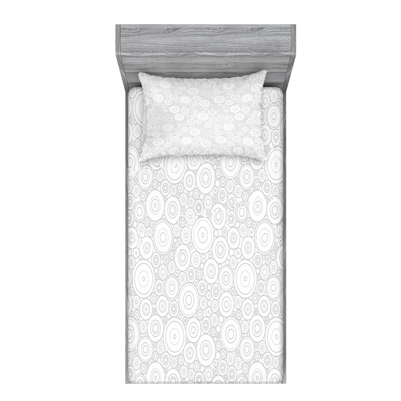 Microfiber Geometric Sheet Set, Twin Sheet Set with Fitted Sheet