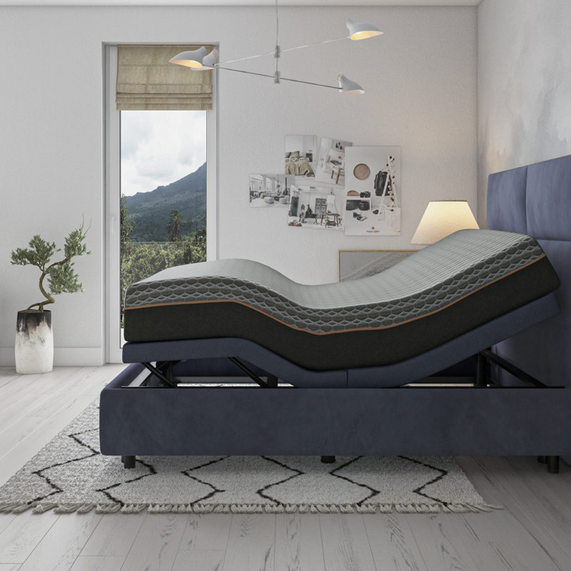 Matelas hybride avec couche de confort à mémoire de forme infusée de cuivre et système de ressorts de soutien, 12"