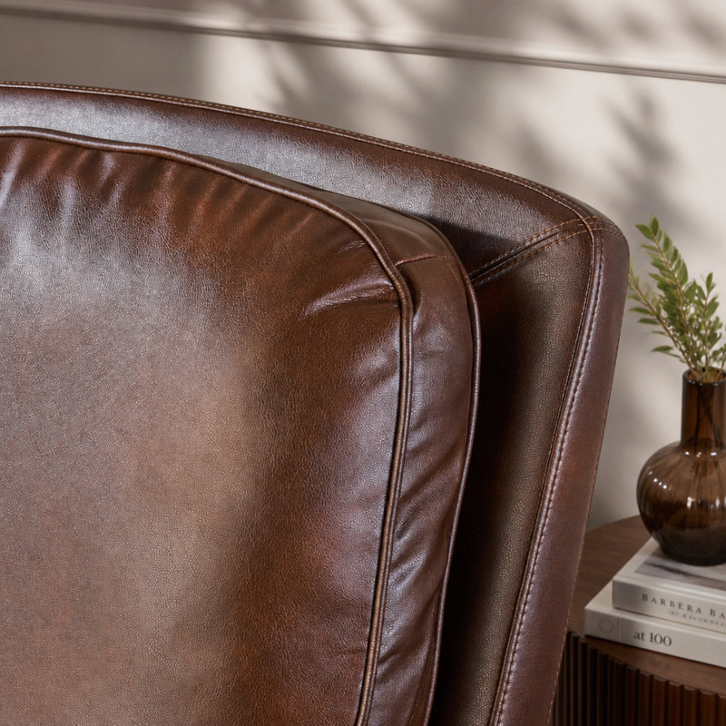 Fauteuil inclinable contemporain à pression en similicuir facile à nettoyer