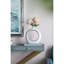 Vase rond blanc et or de 11 x 3,1 x 12 pouces