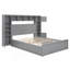 Grand lit en bois avec armoire tout-en-un, tablette et prises, gigogne simple TG, gris-801493245