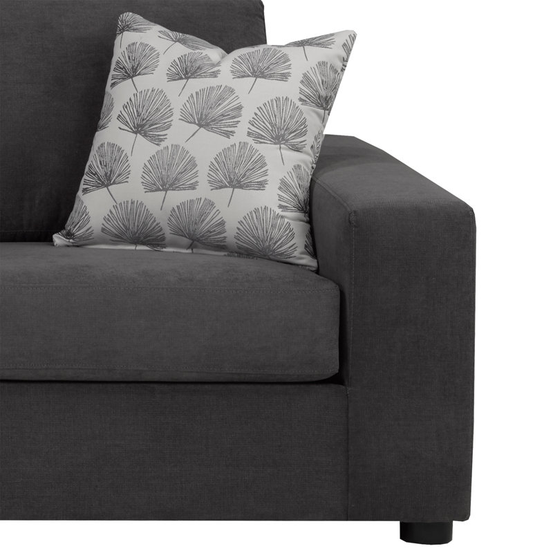 Canapé modulaire en L Birkley, gris (LHF), Orienté à gauche (vu de face), Polyester gris