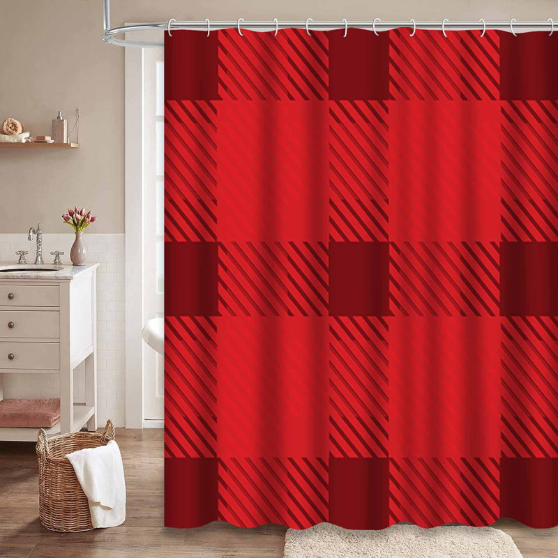 Rideau de douche Tartan, L 72 po x l 78 po