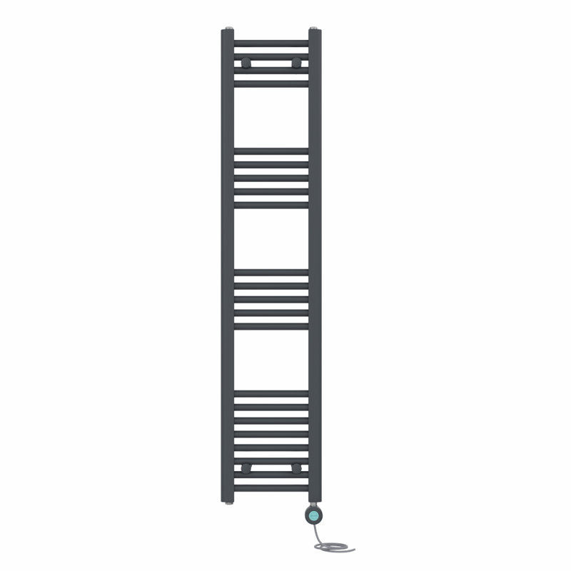Shannen Straight Towel Rail Heated Towel Rails, 140cm H x 30cm W x 3cm D, Anthracite