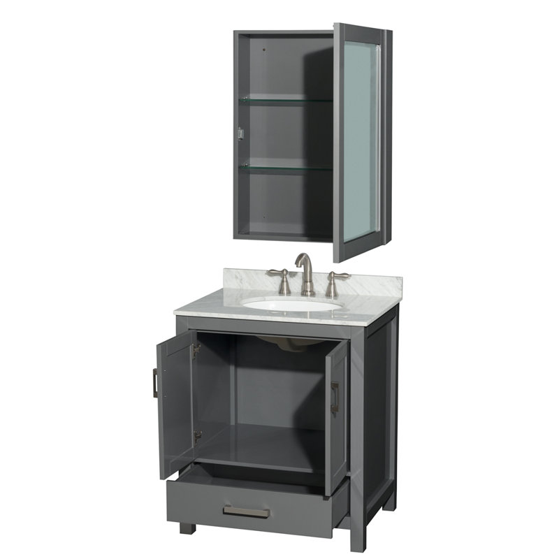 Base de meuble-lavabo autoportant simple 29 po Sheffield, Gris foncé