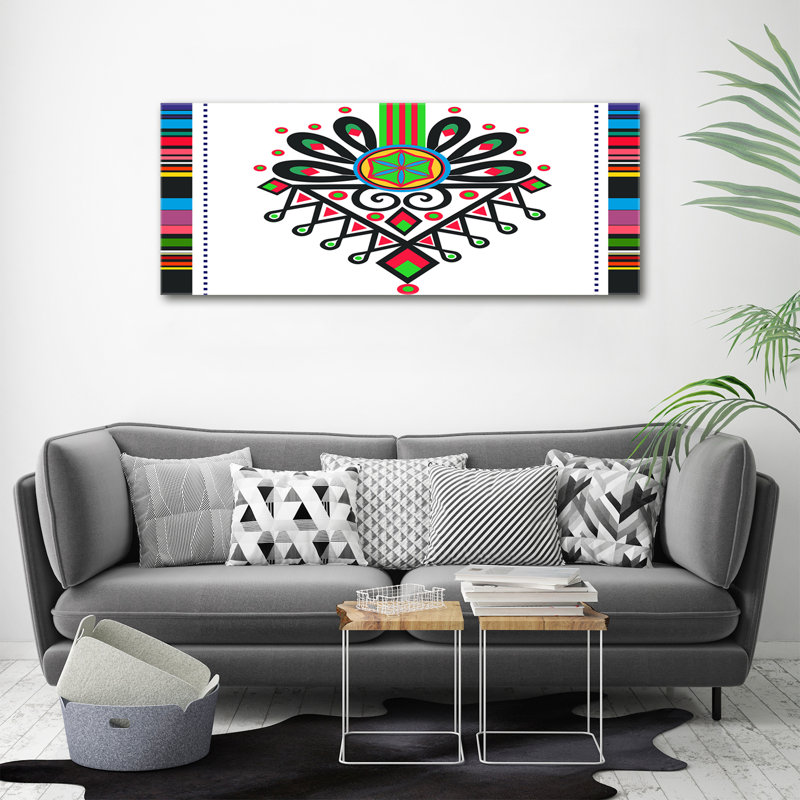 Polish Folk Pattern - No Frame Print on Glass, Canvas, 50cm H x 125cm W x 2cm D