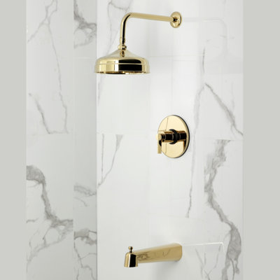 Robinet de baignoire et douche à pression équilibrée à poignée simple Kingston Brass NuvoFusion