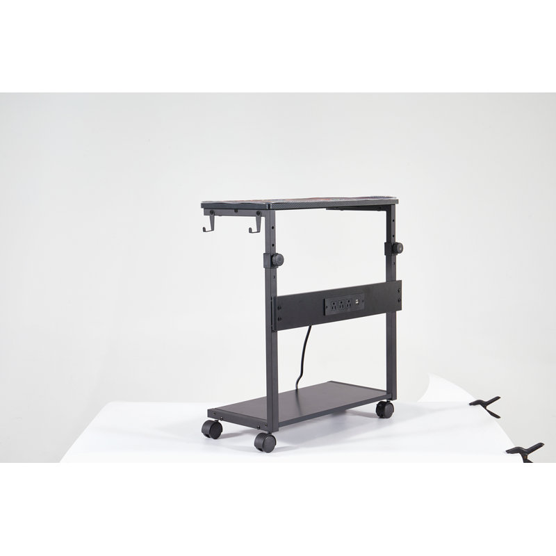 Height Adjustable Computer Tower Stand, 2-Tier ATX-Case CPU Holder Cart Under Desk Mobile PC Laptop Home Office Gaming Accessories W/Rolling Wheels