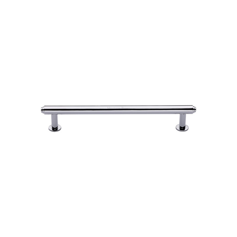 Heritage Brass Heritage Cabinet Pull Step Design with Rose, 9.6cm, Polished Chrome