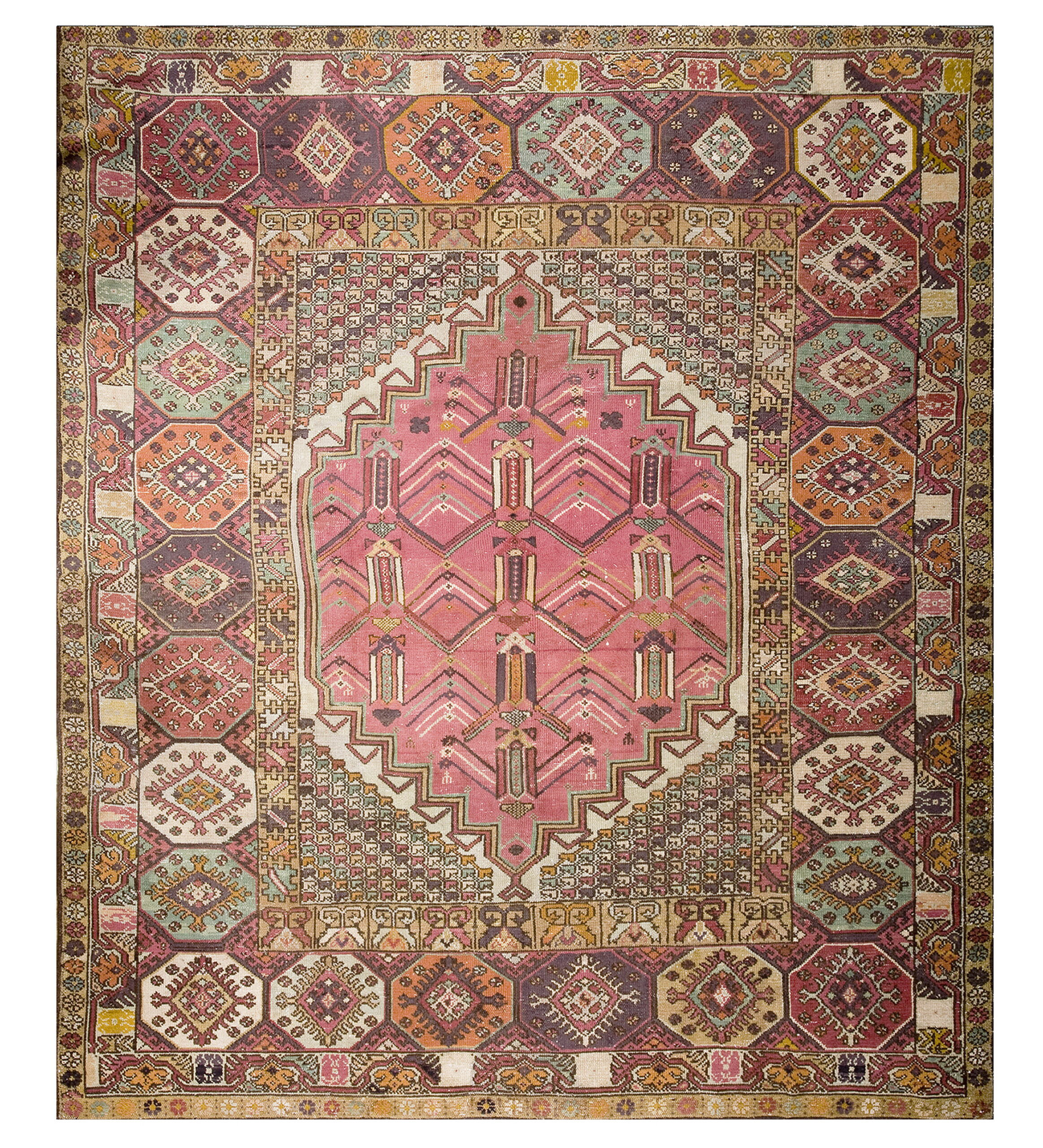The New England Collection Antique Jerusalem Carpet Israel Knotted Rug ...