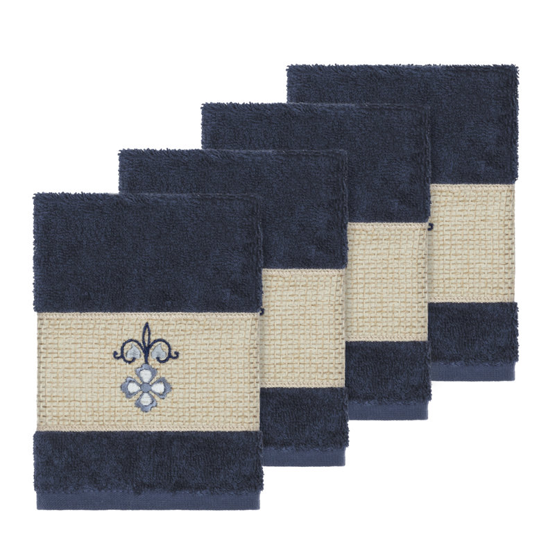 Essuie-mains en coton Quinn, Bleu minuit