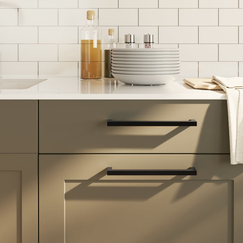 Metro Lane Cabinet Handles 10 Pcs Silver 192 Mm Stainless Steel, 224 Mm, Black