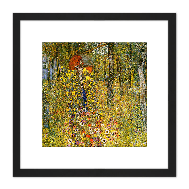 Wayside Shrine Crucifix Farm Garden by Gustav Klimt - Single Picture Frame Painting