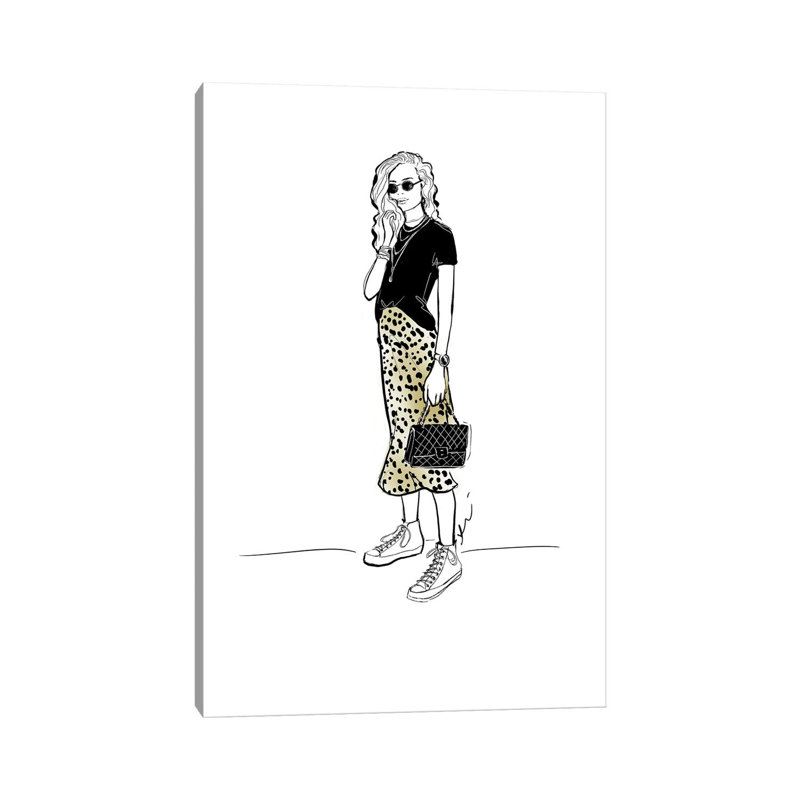 «Leopard Lady» par Alison Petrie - impression sur toile tendue, H 26 po x l 18 po x 1,5 po