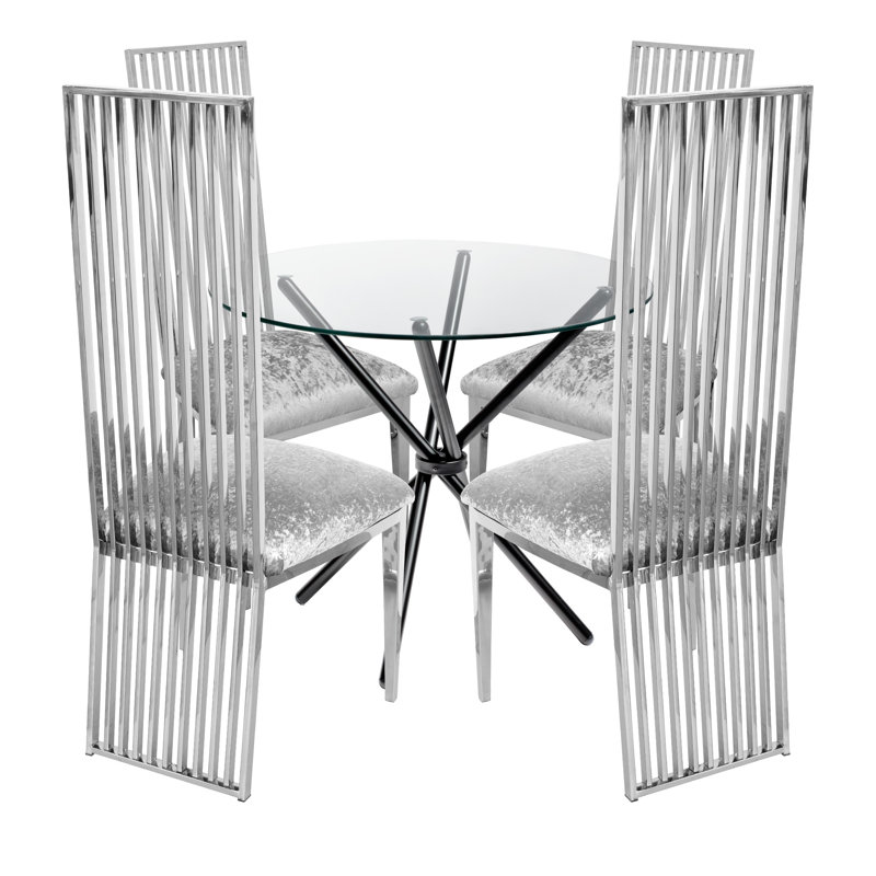 Polanco 4 - Person Dining Set, Black