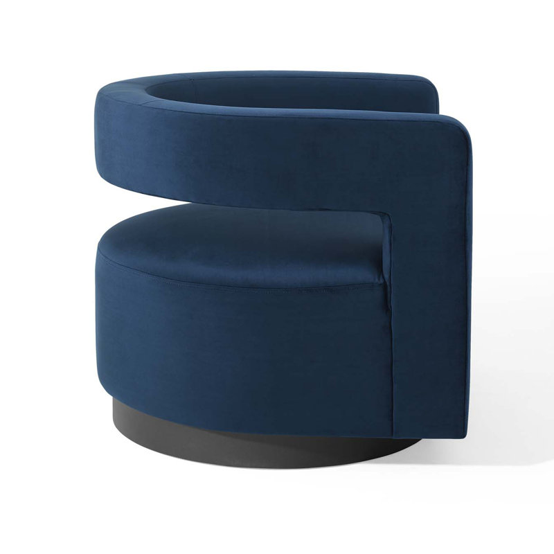 Midnight Blue Velvet Swivel Accent Chair