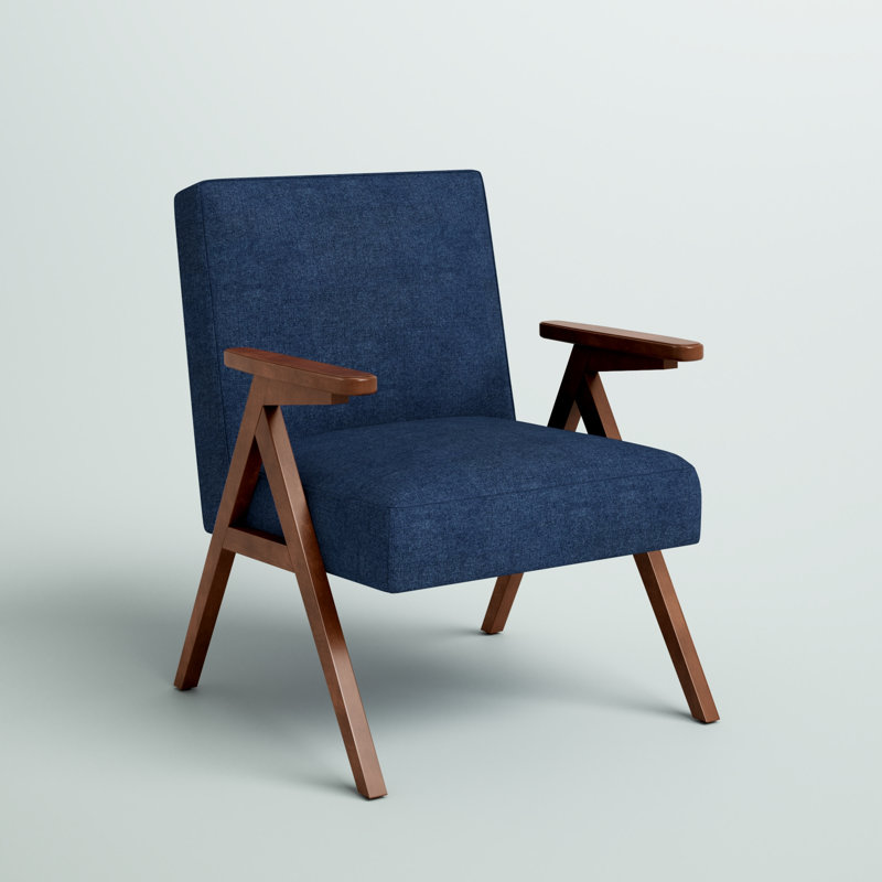 Paolucci Upholstered Armchair, Navy Linen