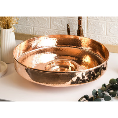 ALFIQ 469.9mm L x 469.9mm W Copper Circular Sink