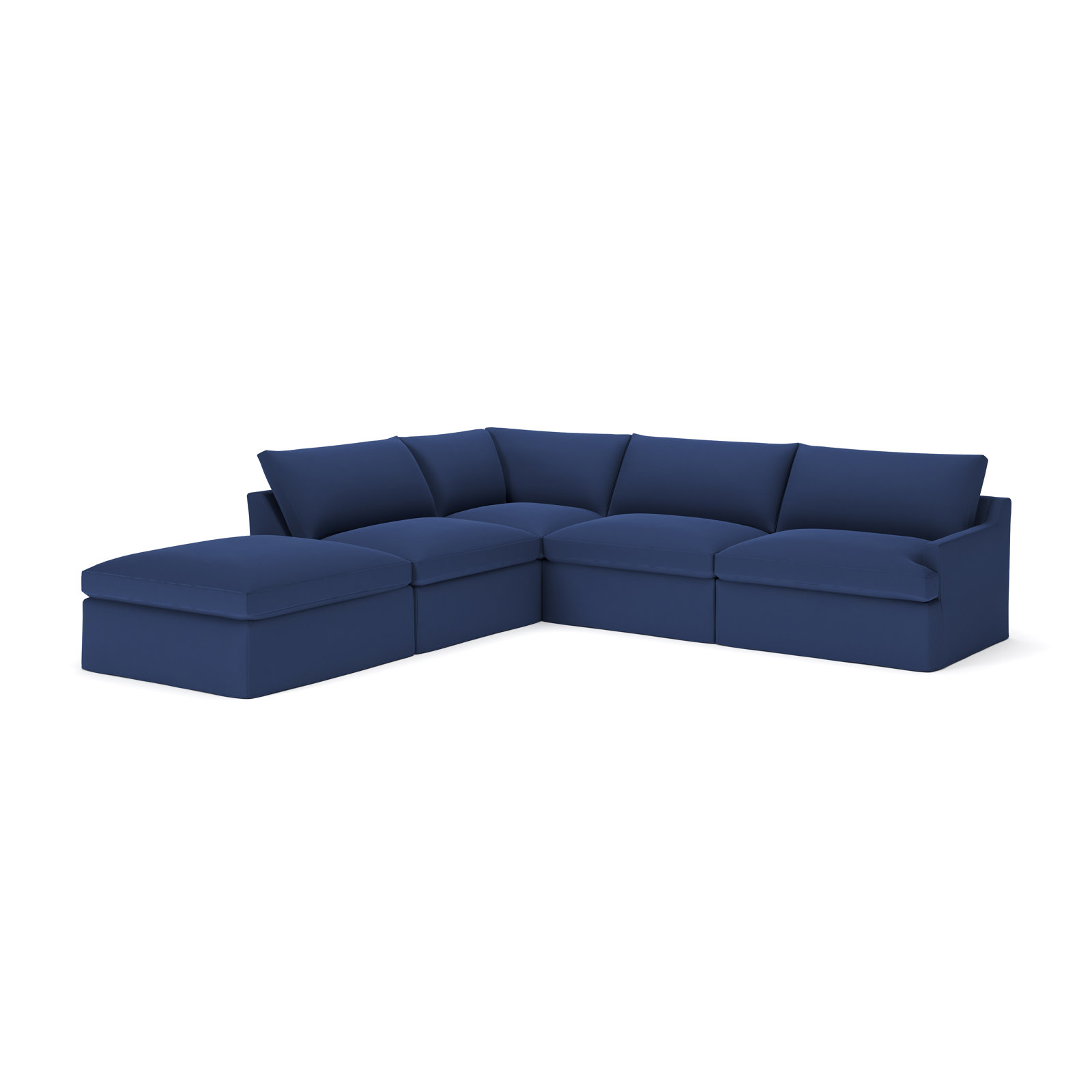 Wrenley 4-Piece Sectional, Canvas Navy Sunbrella® Canvas, Left Hand Facing