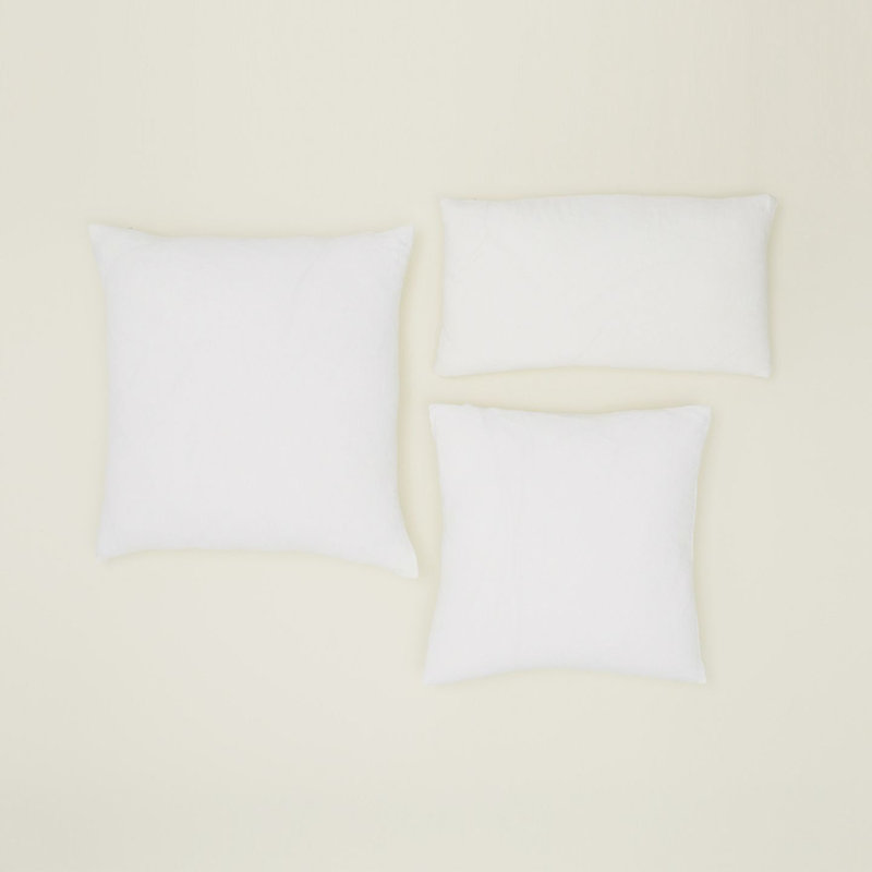 White 18" Square Embroidered Linen Throw Pillow
