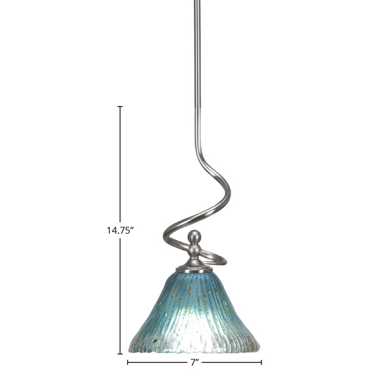 Mini-luminaire suspendu en cristal Genessys, Nickel brossé