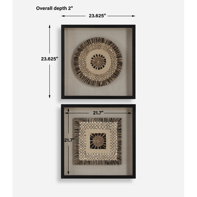 2-Piece Pine Wood Square Shadow Box