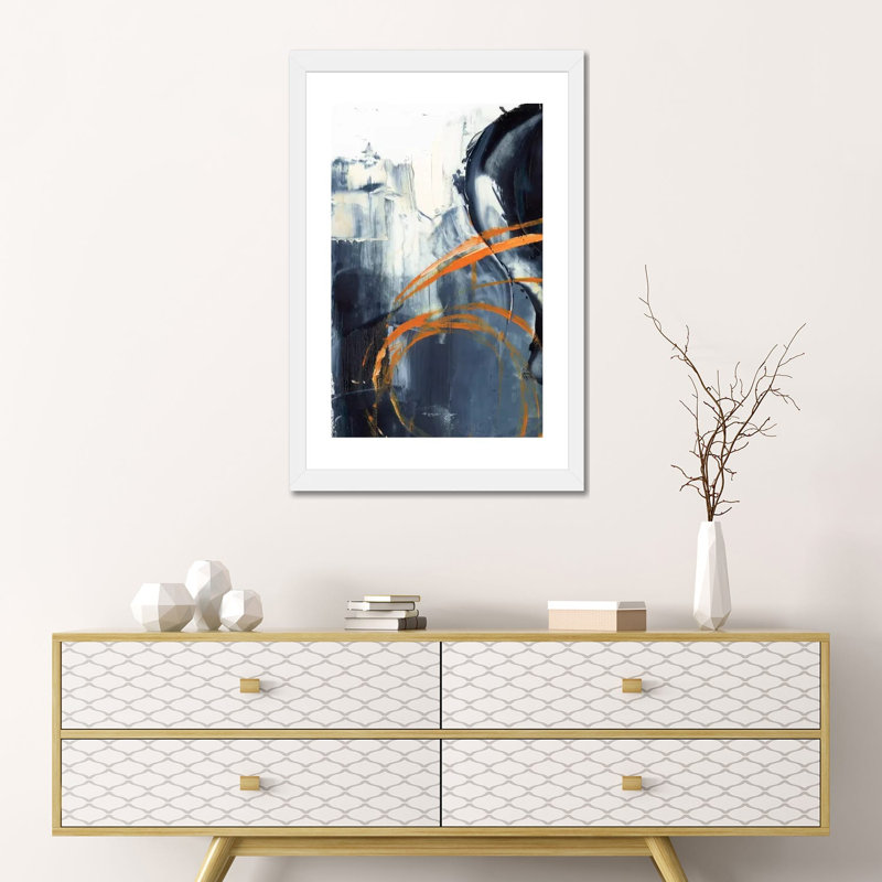 "Orange Rind I" par Ethan Harper, reproduction d’art, Papier encadré blanc, H 24 po x l 16 po x P 1 po, Blanc