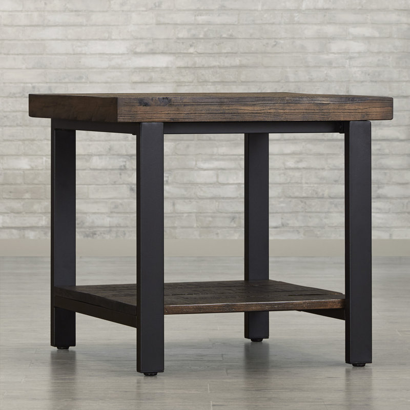 Table de bout avec rangement Hayles, Brun
