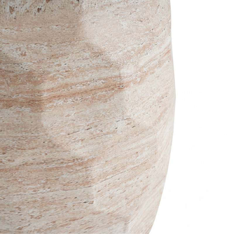 Outdoor/Indoor Lightweight Concrete Side Table,Travertine Finish