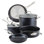 Anolon X Hybrid Nonstick Cookware Induction Pots and Pans Set, 7 Piece, Dark Gray